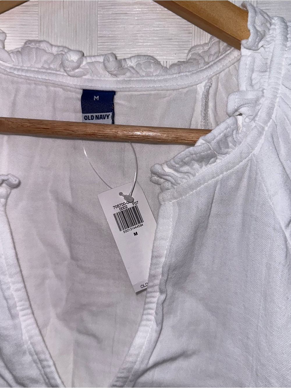 Old Navy White 100% Cotton Mini Dress Size Medium Peasant Cottagecore Boho - Picture 5 of 10